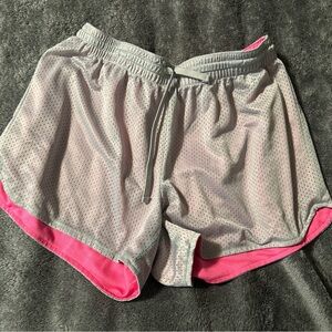 Women's Pink and Gray Athletic Shorts